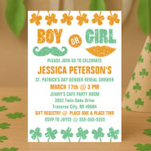 Sint Patrick's Day Gender Rebability Invitations
