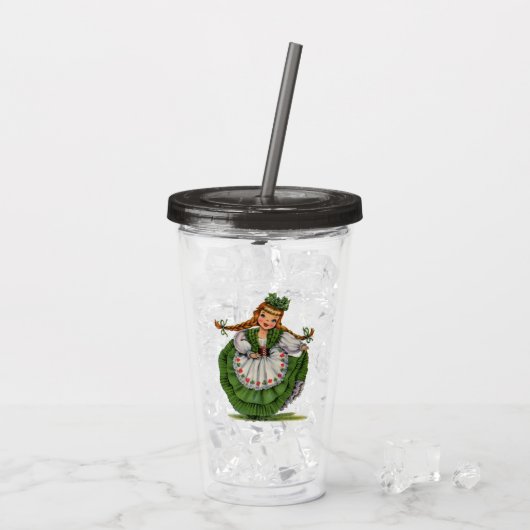  Sint Patrick's Day Girl Acryl Drinkbeker (Achterkant ijs)
