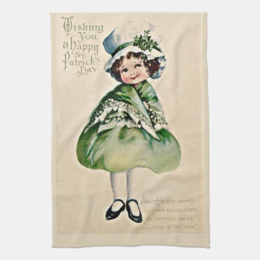Sint Patrick's Day Girl Theedoek (Verticaal)