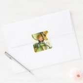  Sint Patrick's Day Girl Vierkante Sticker (Envelop)