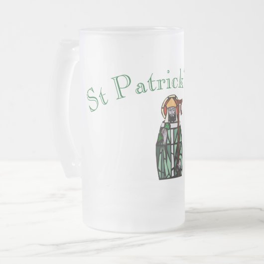 Sint-Patricks Day-Glas in lood-vensterontwerp Matglas Bierpul (Voorkant links)