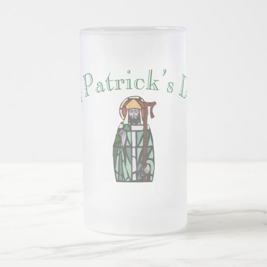 Sint-Patricks Day-Glas in lood-vensterontwerp Matglas Bierpul (Center)