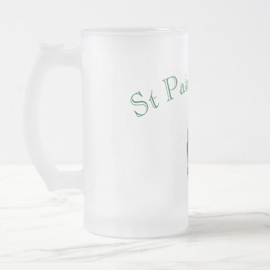 Sint-Patricks Day-Glas in lood-vensterontwerp Matglas Bierpul (Links)