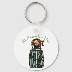 Sint-Patricks Day-Glas in lood-vensterontwerp Sleutelhanger