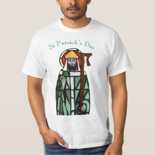Sint-Patricks Day-Glas in lood-vensterontwerp T-shirt