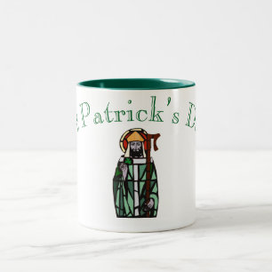 Sint-Patricks Day-Glas in lood-vensterontwerp Tweekleurige Koffiemok