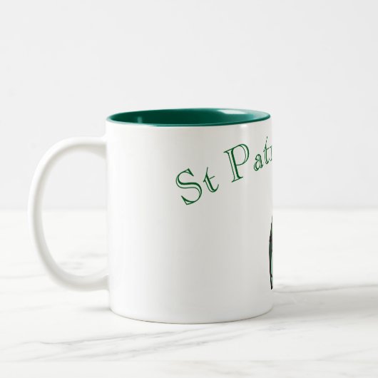 Sint-Patricks Day-Glas in lood-vensterontwerp Tweekleurige Koffiemok (Links)