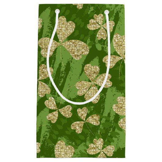 Sint Patrick's Day Golden clovers party Klein Cadeauzakje (Voorkant)