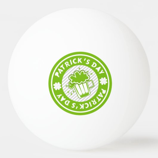 Sint Patricks Day Green Beer Design Pingpongbal (Voorkant)