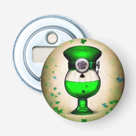 Sint-Patrick's Day Green Beer in Pet Button Flesopener (Voorkant)