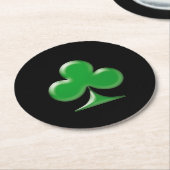 Sint Patrick's Day Green Black Clover Shamrock Ronde Kartonnen Onderzetter (Gebogen)
