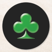 Sint Patrick's Day Green Black Clover Shamrock Ronde Kartonnen Onderzetter (Voorkant)