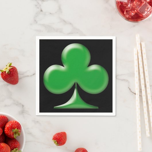 Sint Patrick's Day Green Black Clover Shamrock Servet (Insitu)