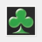 Sint Patrick's Day Green Black Clover Shamrock Servet (Voorkant)