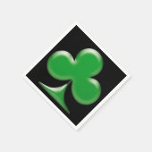 Sint Patrick's Day Green Black Clover Shamrock Servet (Hoek)