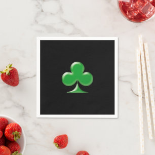 Sint Patrick's Day Green Black Clover Shamrock Servet