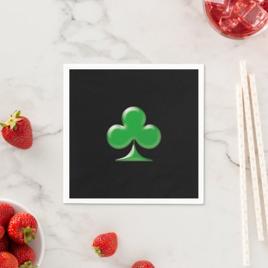 Sint Patrick's Day Green Black Clover Shamrock Servet (Insitu)