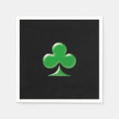 Sint Patrick's Day Green Black Clover Shamrock Servet (Voorkant)