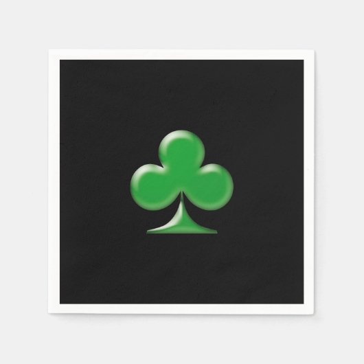 Sint Patrick's Day Green Black Clover Shamrock Servet (Voorkant)