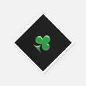 Sint Patrick's Day Green Black Clover Shamrock Servet (Hoek)