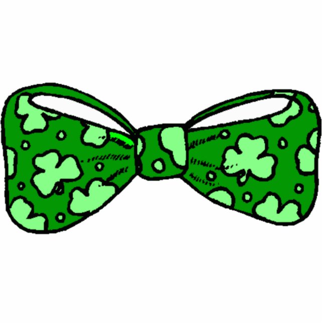 Sint-Patrick's Day Green Bow Stropdas Fotosculptuu Staand Fotobeeldje (Voorkant)