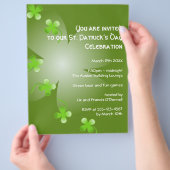 Sint Patrick's Day Green Clopver party event groot Flyer (Hand)
