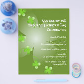 Sint Patrick's Day Green Clopver party event groot Flyer (Enkel)