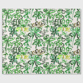 Sint Patrick's Day Green Clover Field Wrapping Pap Cadeaupapier (Vlak)