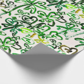 Sint Patrick's Day Green Clover Field Wrapping Pap Cadeaupapier (Hoek)