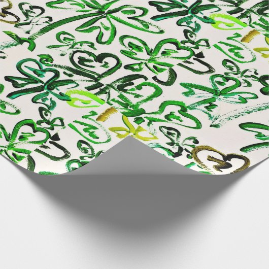 Sint Patrick's Day Green Clover Field Wrapping Pap Cadeaupapier (Hoek)