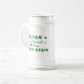Sint Patrick's day Green Clover Name Bierpul (Voorkant links)