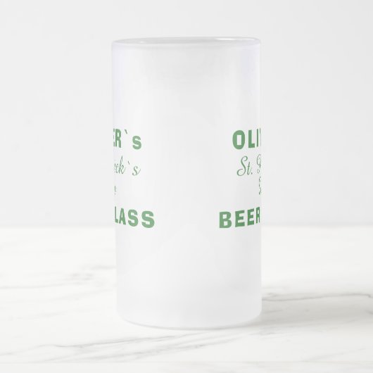 Sint Patrick's day Green Clover Name Matglas Bierpul (Center)