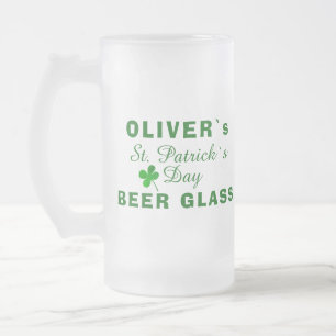 Sint Patrick's day Green Clover Name Matglas Bierpul