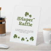 Sint Patrick's Day Green Shamrock Diaper Raffle Reclamebord Met Voetstuk (Insitu)