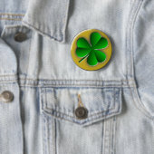 Sint Patrick's Day Green Shamrock Gold Background Ronde Button 5,7 Cm (In situ)