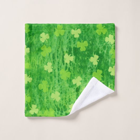 Sint Patrick's Day Green Shamrock Pattern Wash Clo Washandje (Wasdoekje)
