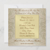 Sint Patrick's Day Green Swirl Party Kaart (Achterkant)