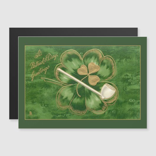  Sint Patrick's Day Greeting met Shamrock (Voorkant / Achterkant)