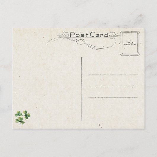  Sint Patrick's Day Greeting met Shamrock Briefkaart (Achterkant)