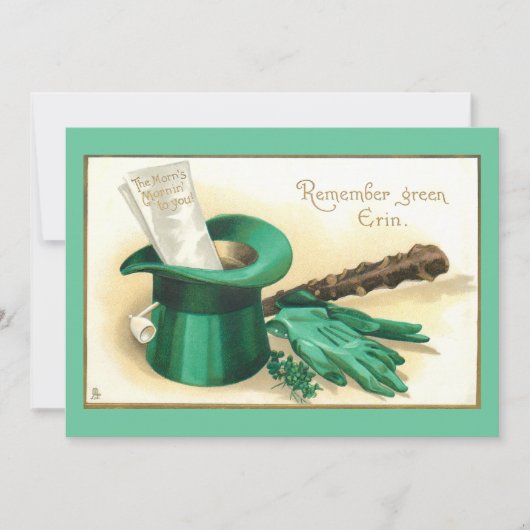  Sint Patrick's Day Greeting met Top Hat Feestdagenkaart (Voorkant)