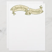 Sint Patrick's Day Greetings Golden Banner (Voorkant / Achterkant)