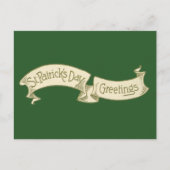  Sint Patrick's Day Greetings Golden Banner Briefkaart (Voorkant)