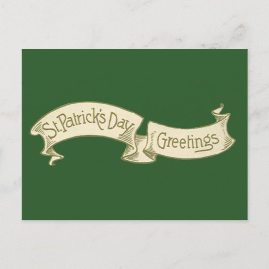 Sint Patrick's Day Greetings Golden Banner Briefkaart (Voorkant)