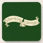  Sint Patrick's Day Greetings Golden Banner Drankjes Onderzetter (Voorkant)