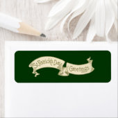 Sint Patrick's Day Greetings Golden Banner Etiket (Insitu)