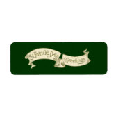 Sint Patrick's Day Greetings Golden Banner Etiket (Voorkant)