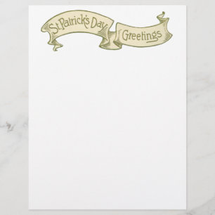 Sint Patrick's Day Greetings Golden Banner Flyer
