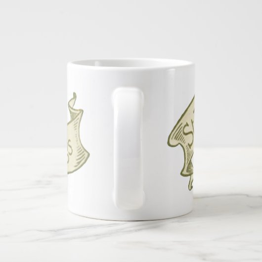  Sint Patrick's Day Greetings Golden Banner Grote Koffiekop (Achterkant)