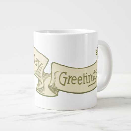  Sint Patrick's Day Greetings Golden Banner Grote Koffiekop (Voorkant rechts)