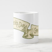  Sint Patrick's Day Greetings Golden Banner Grote Koffiekop (Voorkant)